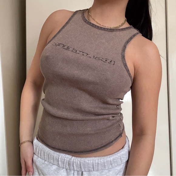 H&M Taupe Ribbed Tank Top - Picture 2 of 8